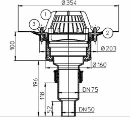 felhegesztett bitumengallérral és 10-30W/230V