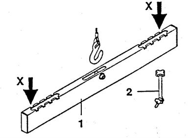 10.2 Oldalt nyitható aknafedél felemelése 1. Oldalnyílásos aknafedél felemeléséhez az alábbi tartozékok szükségesek, mint pl.: 1 db tartórúd (1) ill.