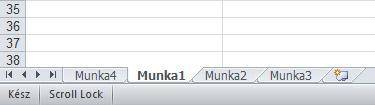 Fogalmak Munkalap: egy munkafüzeten (fájlon) belül több munkalap is létezik, ezeket egyedi névvel is elláthatjuk.