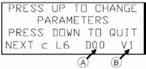 Ahhoz, hogy annyira állítsa be ezt a számot, amennyi emelő a gépén van nyomja meg a LIFT 3 UP (3. emelő fel) gombot az L (A) alatt. Ez megjeleníti az EMELŐKET: ON _ OFF képernyő (B).