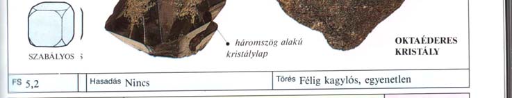 tömeges, K=5-6, 6(ς =495 4,9-5,2 g/cm3)