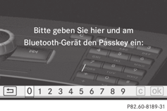 Újonnan felismert mobiltelefon a hatótávolságon belül, amely még nincs engedélyezve (még nincs mellette Y szimbólum) A Bluetooth -telefonlista az összes hatótávolságon belüli mobiltelefont, és minden