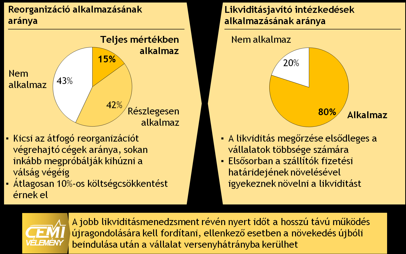 A jelenlegi helyzet nem a jelentős reorganizációk ideje, hanem a likviditás rövid távú stabilizálásáé, az így nyert időt a