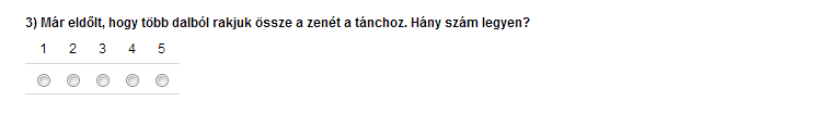 Ez a típus főleg értékelésre való, de használható egyéb célokra is, ahogy az a mintán is látható.