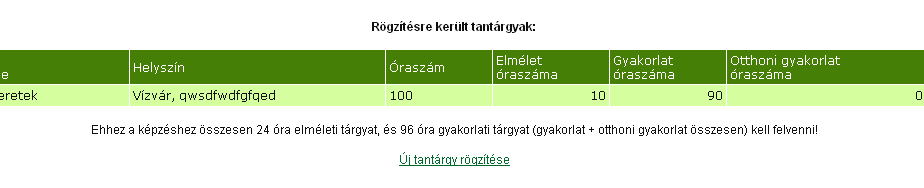 A 139/2008. (X. 22.) FVM rendelet 1. számú melléklete tartalmazza a képzések elméleti és gyakorlati órák számát.