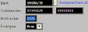 létező bankszámlát választunk ki,
