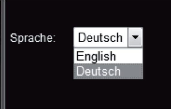 A web-interfész nyelvéül a német és az angol közül választhat.
