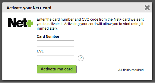 Válassza az Activate card lehetőséget.. lépés. Írja be az új kártyaszámot.