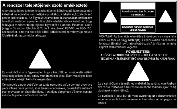 Ha nem képzett szakember, az áramütés veszélye miatt kizárólag az üzemeltetési utasításokban