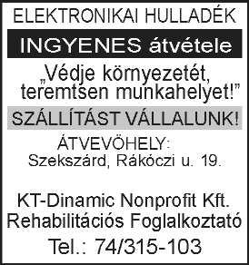 június 30. További információ: http://kecskenet.hu. E-mail: eip@kjmk.hu. Telefon: +36-76-500-560. APRÓHIRDETÉS SZEKSZÁRDON, a Széchenyi utcában, téglaépületben, I.