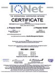 -szabadalom) 1994 DIN ISO 9001 tanúsítás I. gyáregység Neumarkt és II gyáregység Frankenberg / SN DIN ISO 9001 szerint tanúsítva DQS és EN 29000 16 európai országban.