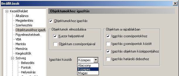 ISMERKEDÉS A PROGRAMMAL 27 hoz igazítás lapján meghatározhatjuk a mágnes hatósugarát.