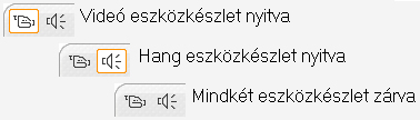 AZ ESZKÖZKÉSZLETEK Az eszközkészletek kényelmes, egérkattintással elérhető felületet biztosítanak az olyan szerkesztési műveletekhez, mint az új klipek hozzáadása, a meglévő klipek módosítása vagy a