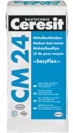 Hidegburkolatragasztás anyagai CM 19 Gyorsan kötô, flexibilis, folyékonyágyas burkolatragasztó MSZ EN 12004 C2FE Gyorsan kötő cementtartalmú habarcs fokozott követelményekre padló- és falburkoláshoz,
