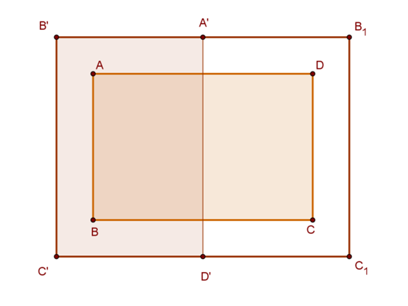 Az elforgatás során az A pont az A pontba kerül, ezért a forgatás O középpontja egyenlő távol van az A és A pontoktól, tehát az O pont rajta van az AA szakasz e