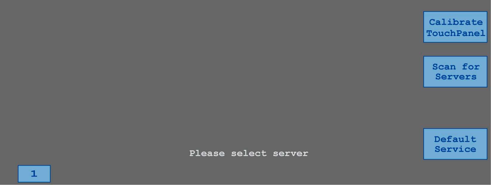 Nyomja meg a Vissza billentyűt és a <MENU SELECT> billentyűt egyszerre a TCU-nak a szerviz képpel indításához. 2. Érintse meg a "Calibrate TouchPanel" kapcsoló felületet.