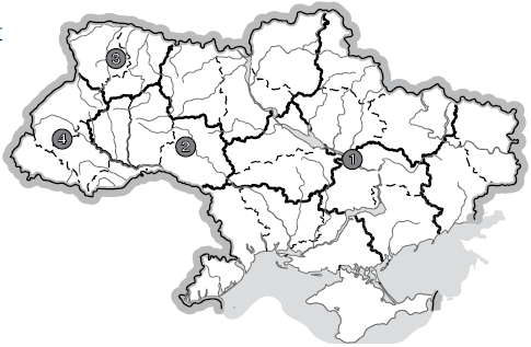 . Párosítsd a megyéket a területükre jellemző évi átlagos csapadékmennyiséggel: Lviv А 0 500 mm Zaporizzsja B 50 600 mm Szumi C 0 00 mm Zsitomir D 70 800 mm E 60 700 mm.