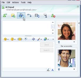 Windows Live Messenger szolgáltatásban Partner felhívása Jelölje ki azt a személyt,