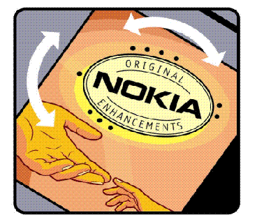irányból az Eredeti Nokia tartozék (Nokia Original Enhancements) logó látható. 2.