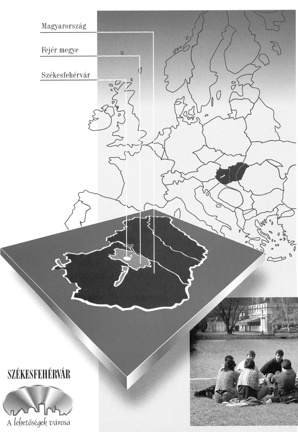 54. ábra A Székesfehérvár fekvését bemutató térképsorozat