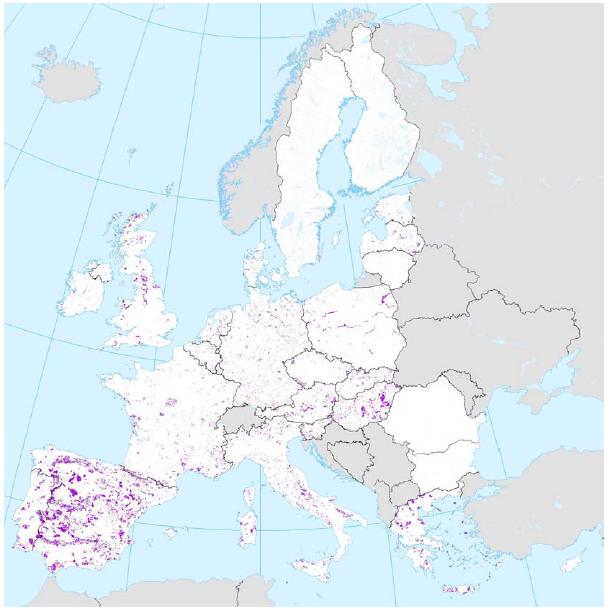 A MTÉ mezőgazdasági területként azonosított Natura 2000 élőhelyeket a 10.