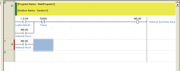 4-5 Programok bevitele 4 4-5-4 Időzítők bevitele 1. Nyomja meg a [C] billentyűt. Bemenetnek adja meg a: W000. Az Edit Comment párbeszédpanelben nyomja meg az [Enter] billentyűt.