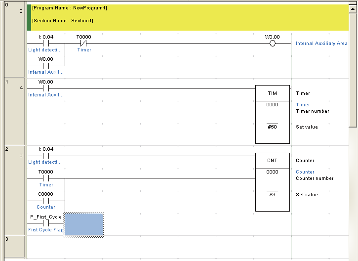 4-5 Programok bevitele 4 3. Nyomja meg a balra mutató nyílbillentyűt. 4. Nyomja meg a [W] billentyűt. Megjelenik a New Contact OR párbeszédpanel. 5.