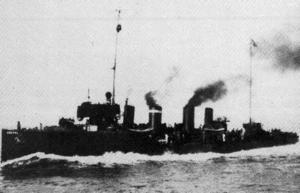 1. ábra A Csepel torpedóromboló bevetés közben 1914. június 28-án, Szarajevóban Gavrilo Princip szerb diák meggyilkolja Ferenc Ferdinánd osztrákmagyar trónörököst.