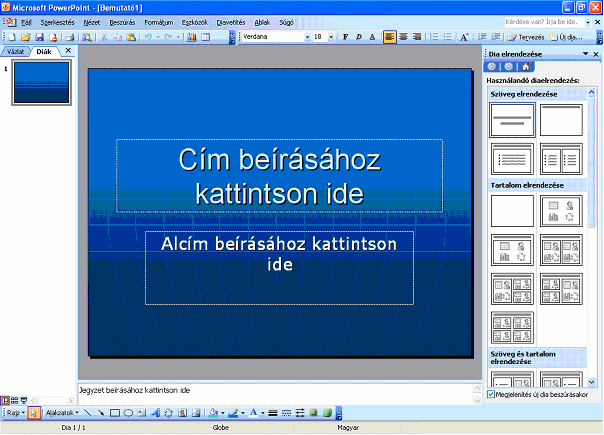 6. ábra Tervsablonok regiszterfül kiválasztása esetén megnyiló dokumentum 5. Egyszerű elindítani a programot, ha kimásoljuk az asztalra a parancsikont.