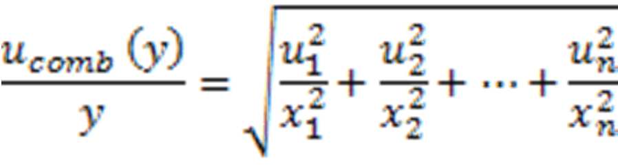 ), akkor a kombinált bizonytalanság a bizonytalanságok négyzetösszegének a négyzetgyöke (pl.