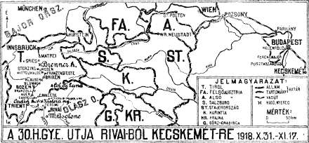 258 Majd egy német kerékpárosjárőr jön erre. A Brenner-hágót megszállva tartó bajor csapatokhoz igyekezett. Megvinni a hírt, hogy náluk is kitört a béke.