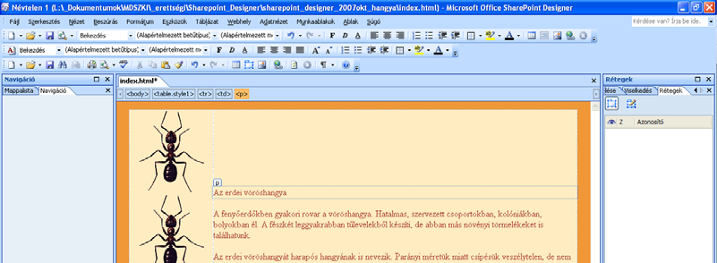 cserélnünk a Sharepoint Designer 2007 bekezdésjeleire.