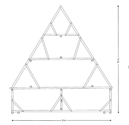 historic roof structures Transsylvania Nostra The theoretical reconstruction of the roof structure above the nave Based on the observations on the site and in view of the dendrochronological analysis