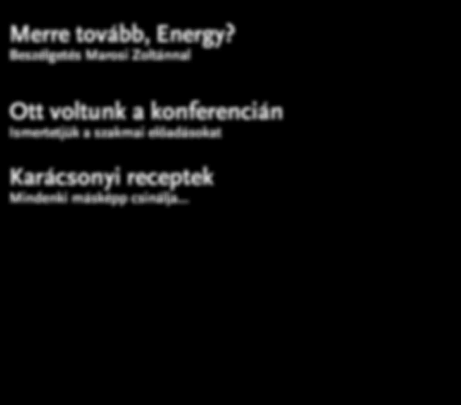 2012/12 2013/1 www.energy.sk Merre tovább, Energy?