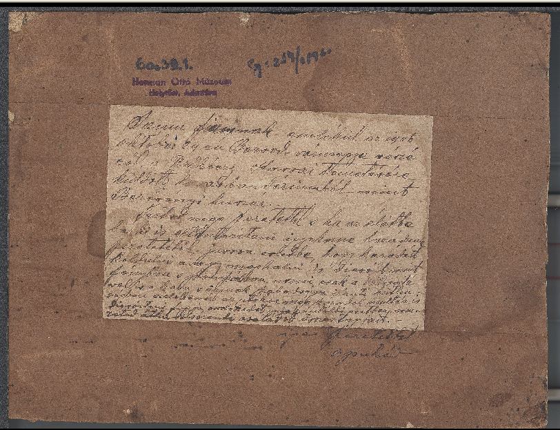 118 19. A 16. sz. fénykép hátlapja HOM HTD 60.39.1. Samu fiamnak emlékül az 1906 október egész vármegye részéről a Rákóczi kassai temetésére küldött lovasbandériumból mint Bercsényi huszár.
