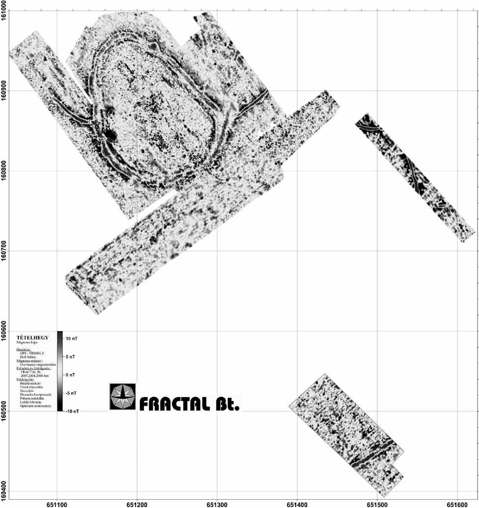 7. kép: A Solt, Tételhegyen végzett geofizikai vizsgálatok (2007 2009).