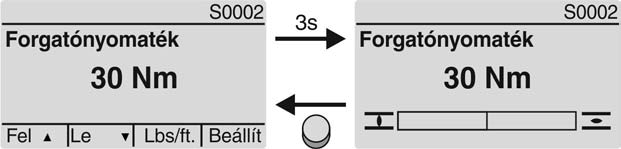 Kijelzések Forgatónyomaték (S0002) A kijelzés csak akkor látható, ha van beépítve MWG (mágneses út- és nyomatékjelző) a hajtóműbe. Kép 48: A S0002 kijelzés a tengelyre ható forgatónyomatékot mutatja.