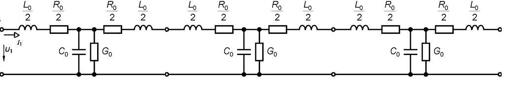 Könnyen belátható, hogy ha e tápvonal bemenetére u 1 nagyfrekvenciás feszültséget kapcsolunk, a kimenetet pedig szakadással zárjuk le, a tápvonalon (a szakadás lezárás ellenére, C 0 és G 0 elemek