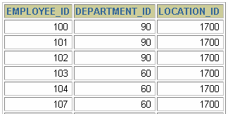 DEPARTMENTS (8 rows)