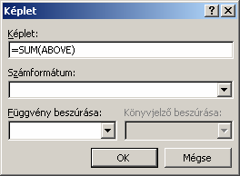 Szövegszerkesztés MS Word XP SZÁMÍTÁSOK A TÁBLÁZATBAN Munkánk során előfordulhat, hogy egy táblázat adataival műveleteket szeretnénk végezni.