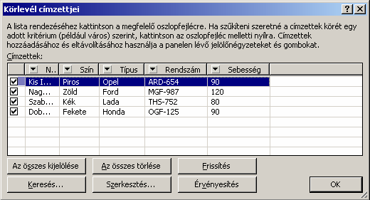 Szövegszerkesztés MS Word XP Ha az egyesített dokumentumban hibát fedezünk fel, akkor azt szükség szerint a