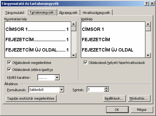 A teljes szöveg megjelenítéséhez kattintsunk az Összes szint megjelenítése elemre.