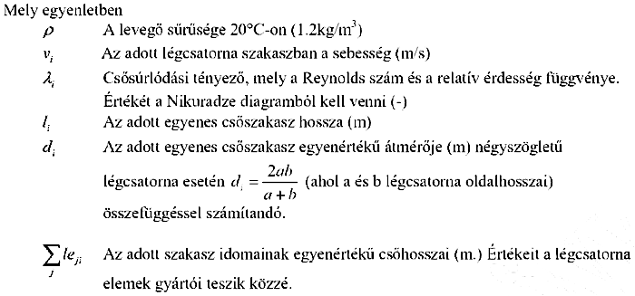 m 3 /s légáramlási sebességet kell biztosítani. 1.