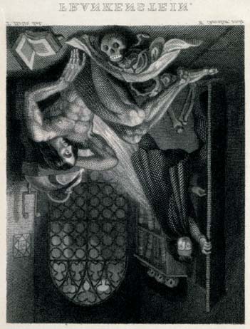 Frankenstein-kötet borítólapja, 1831 Mary Shelleytõl született: Frankenstein története.