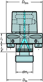 SZRSZÁMRNDSZRK Coromant Capto - Csatlakozóelemek forgószerszámokhoz Csatlakozóelem homlokmaráshoz és sarokmaráshoz Tüskén átmenő hűtőközeggel A391.05C 2.