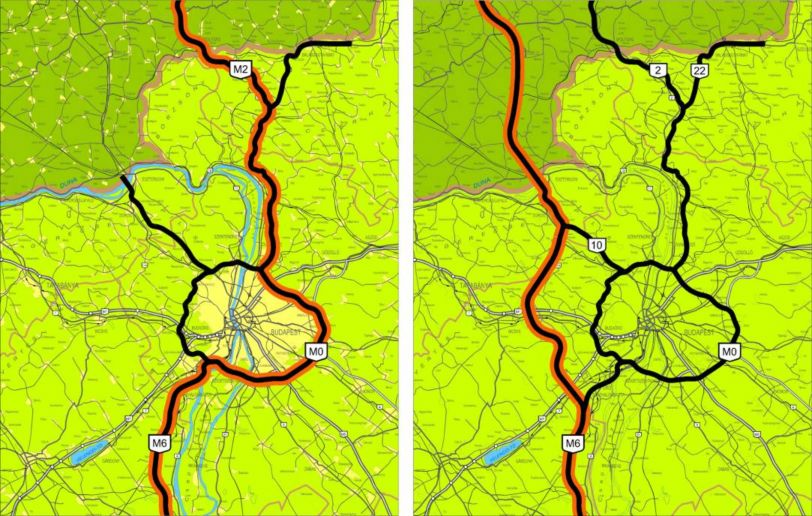 A tengely hiányzó elemei az M30 (Miskolc-Tornyosnémeti), M35 (Debrecen-Berettyóújfalu) és M4 (Berettyóújfalu-Nagykereki) gyorsforgalmi utak érintett szakaszai. 6.2.4.4. Kelet-magyarországi folyosó II.