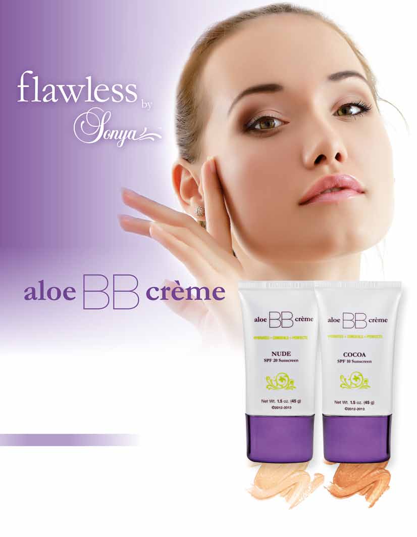 Bemutatjuk az új Flawless by Sonya Aloe BB krémet, amely SPF 20-as napvédő hatású.