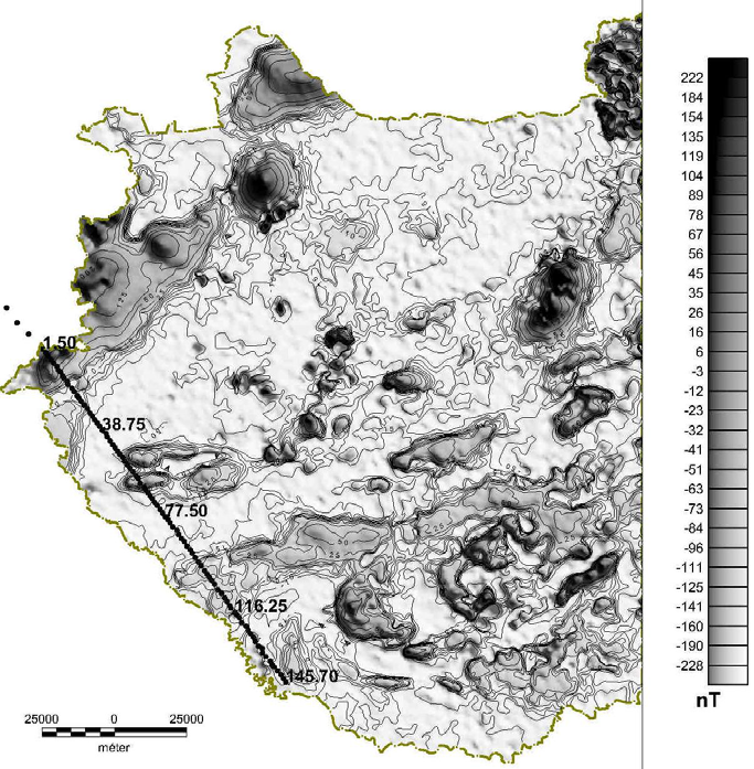 Z-anomália (alul) térképen Fig. 1.