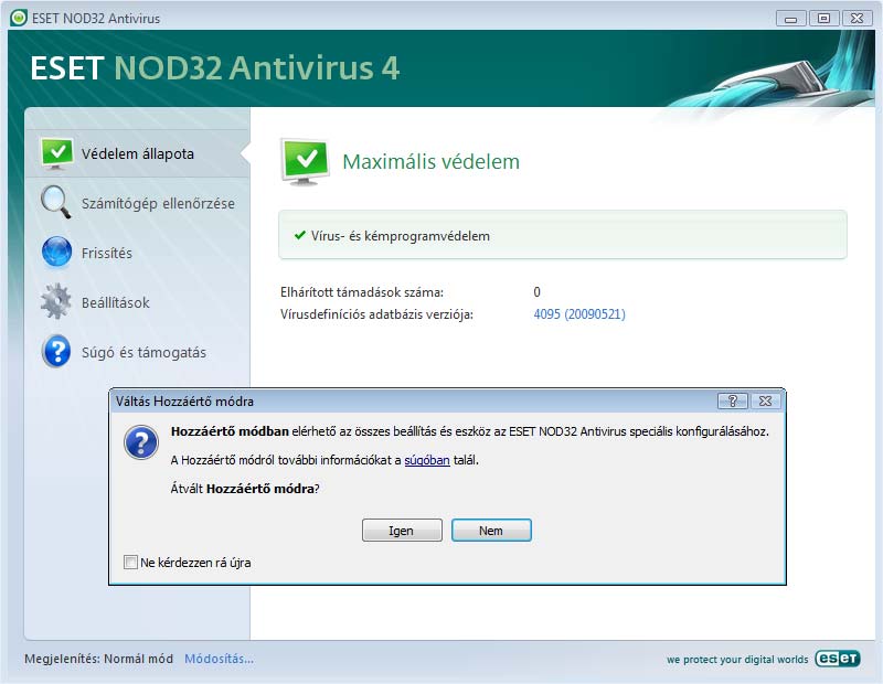 3. Rövid használati útmutató Ez a fejezet röviden áttekinti az ESET NOD32 Antivirus funkcióit és alapbeállításait. 3.