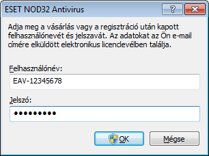 2.4 Felhasználónév és jelszó megadása Az optimális működéshez fontos a program rendszeres, automatikus frissítése.